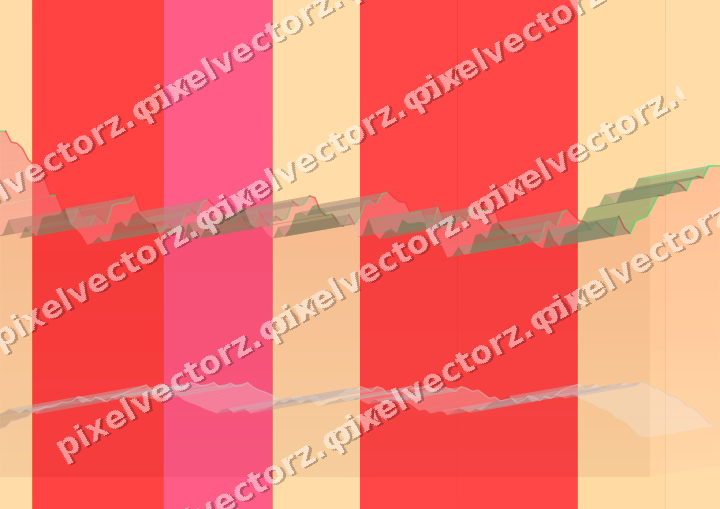 Glowing neon chart background in red and orange