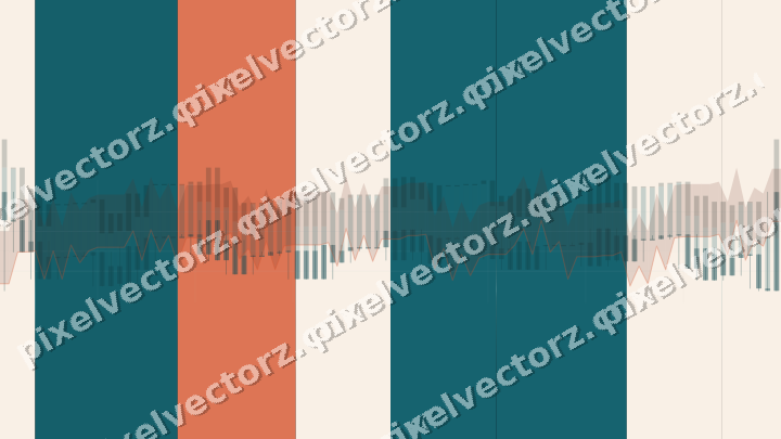 Glowing neon chart background in teal and orange