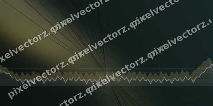 Glowing neon chart background in dark green and amber