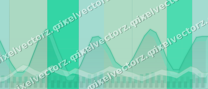 Glowing neon chart background in green and teal