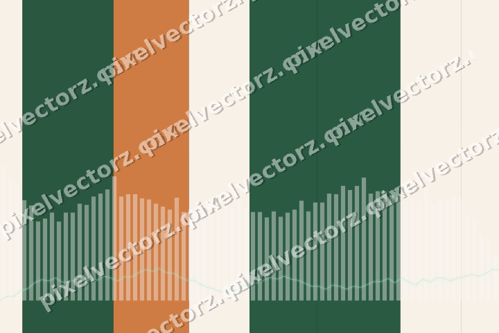 Glowing neon chart background in green and orange