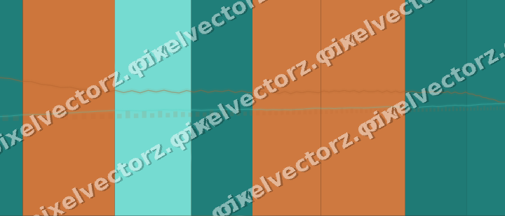 Glowing neon chart background in orange and teal