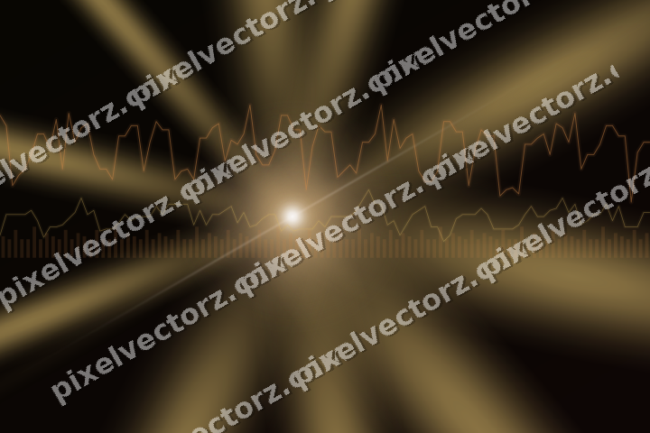 Glowing neon chart background in orange and amber