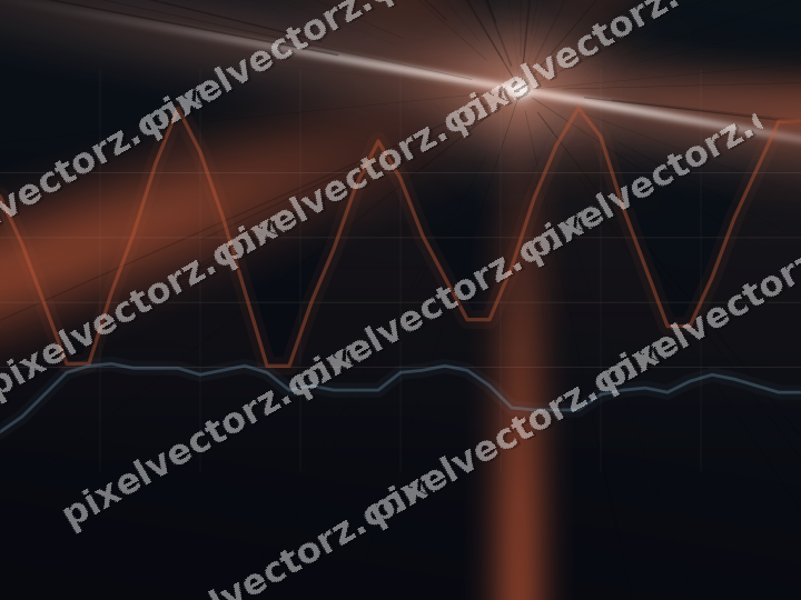 Glowing neon chart background in orange and cyan