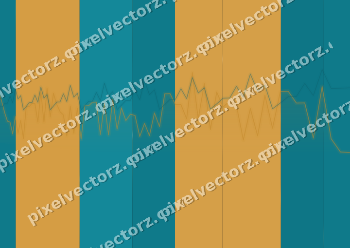 Glowing neon chart background in amber and teal