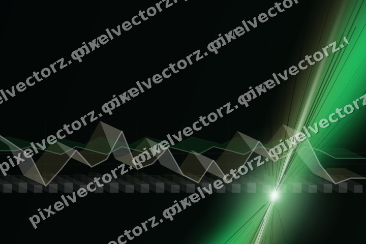 Glowing neon chart background in green and amber