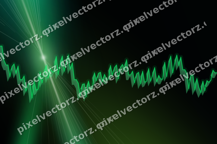 Glowing neon chart background in green and lime