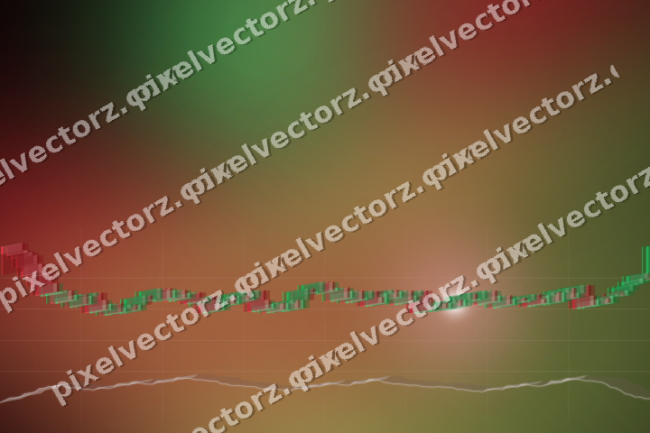 Glowing neon chart background in red and green