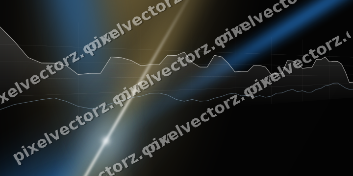 Glowing neon chart background in blue and amber