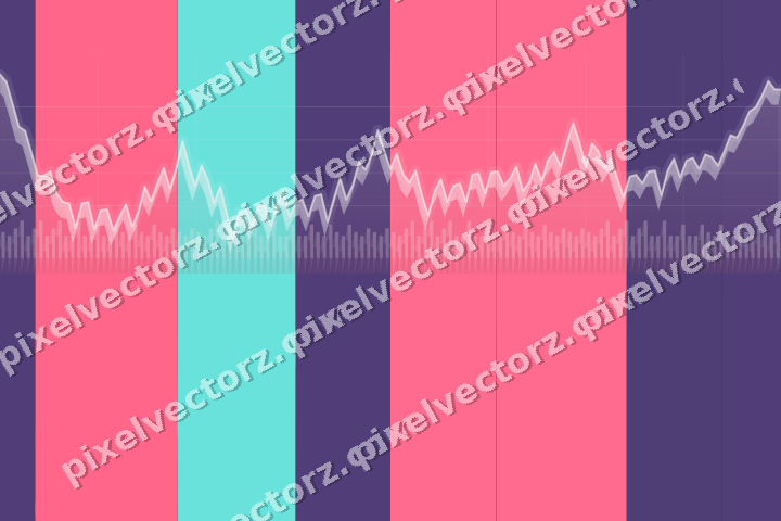 Glowing neon chart background in pink and amber