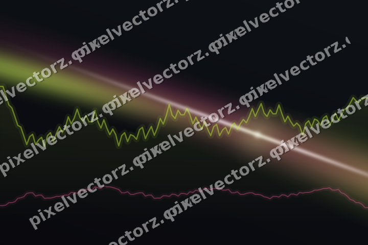 Glowing neon chart background in lime and amber