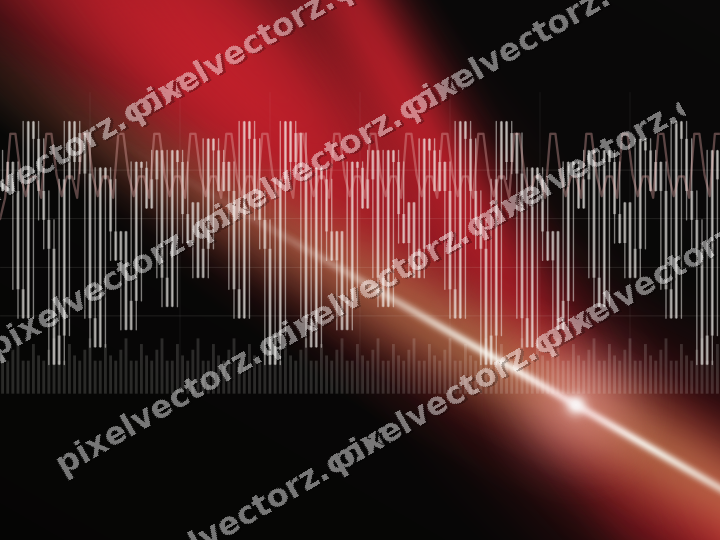 Glowing neon chart background in red and amber
