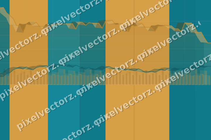 Glowing neon chart background in amber and dark teal