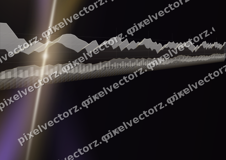 Glowing neon chart background in amber and purple