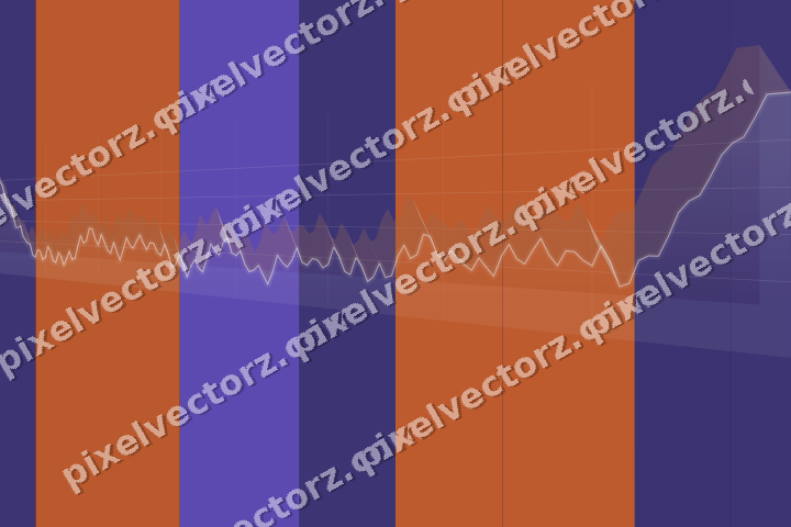 Glowing neon chart background in orange and blue