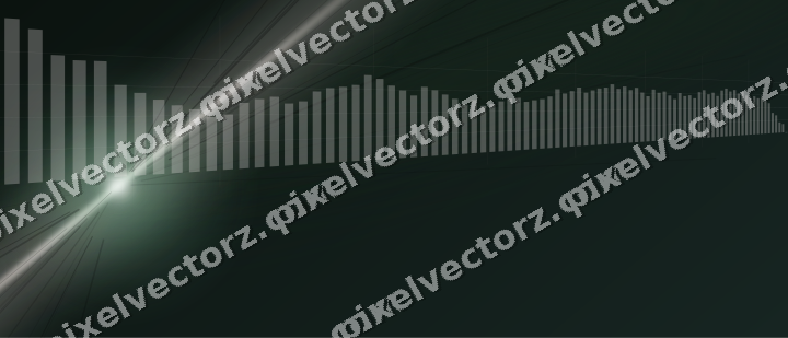 Glowing neon chart background in dark green and red