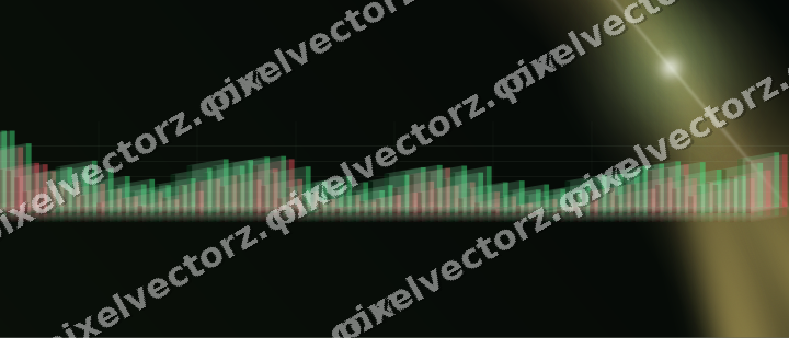 Glowing neon chart background in lime and yellow