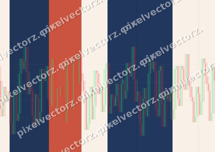 Glowing neon chart background in blue and red