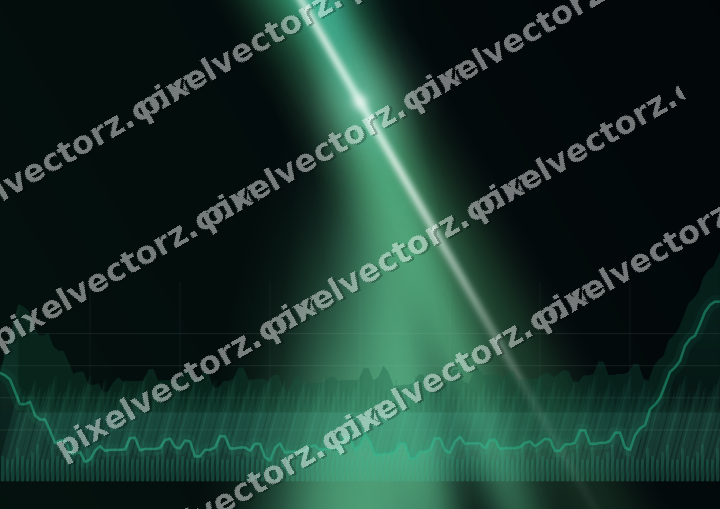 Glowing neon chart background in green and teal