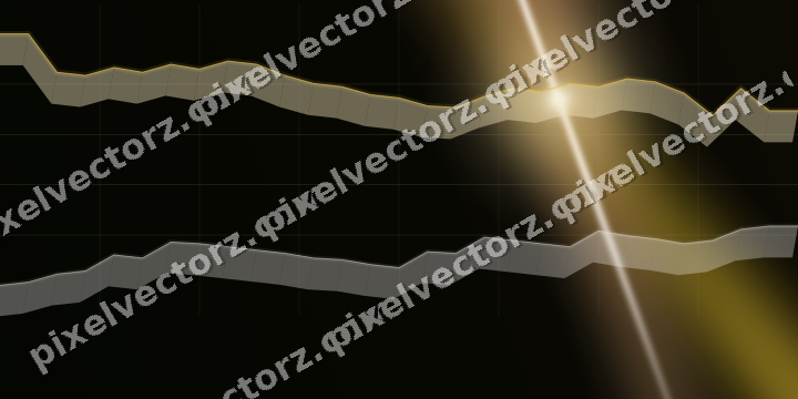 Glowing neon chart background in amber and orange