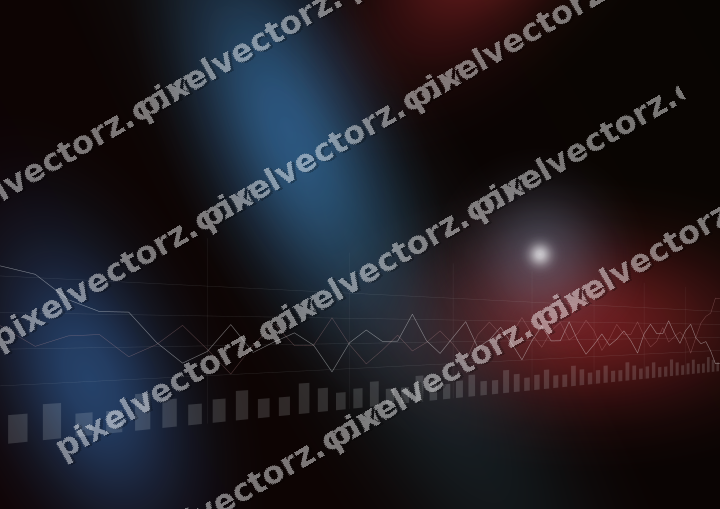 Glowing neon chart background in blue and red