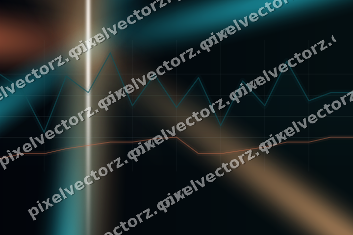 Glowing neon chart background in teal and orange