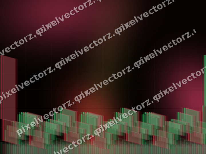 Glowing neon chart background in red and orange