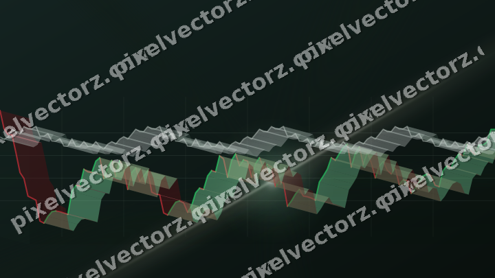 Glowing neon chart background in dark green and amber