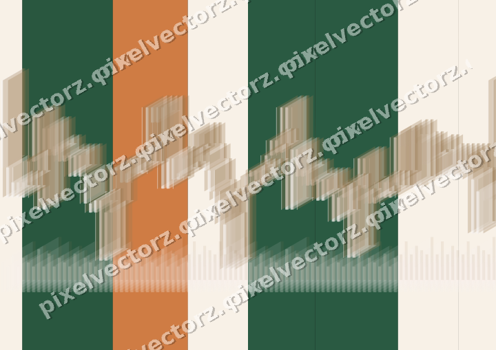 Glowing neon chart background in green and orange