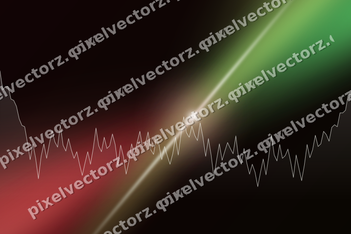 Glowing neon chart background in red and green
