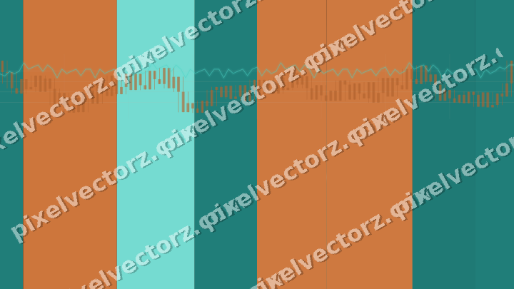 Glowing neon chart background in orange and teal