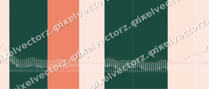 Soft pastel chart background in dark green and orange