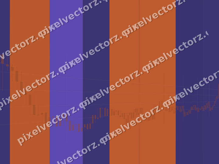 Glowing neon chart background in orange and blue