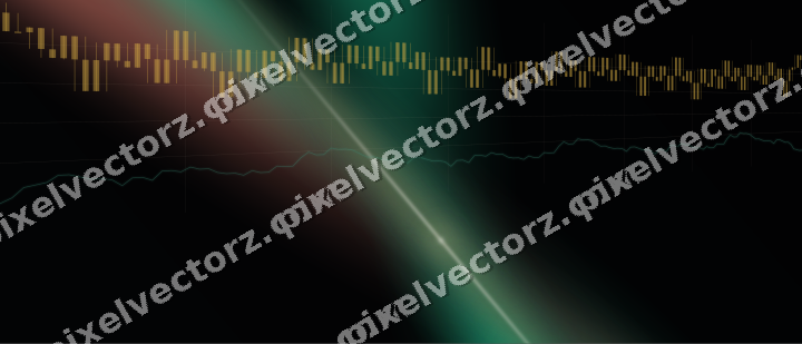Glowing neon chart background in amber and green