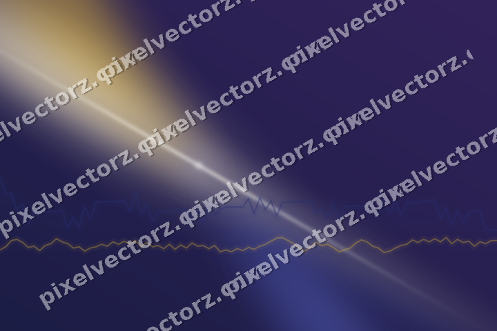 Glowing neon chart background in dark blue and amber