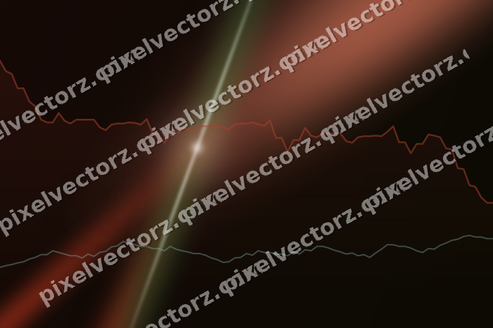 Glowing neon chart background in red and orange