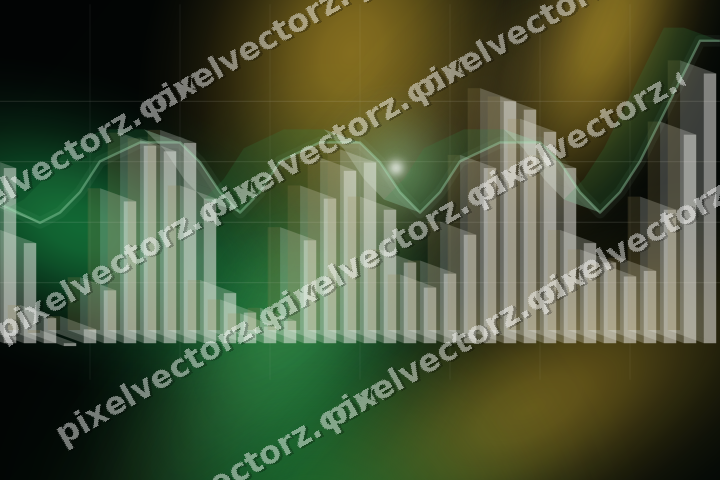 Glowing neon chart background in green and amber