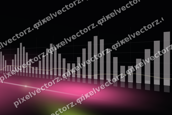 Glowing neon chart background in lime and amber
