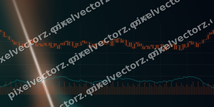 Glowing neon chart background in orange and teal