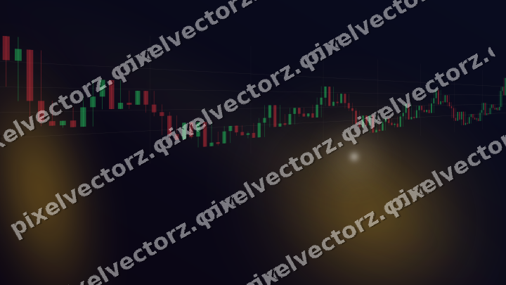 Glowing neon chart background in amber and blue