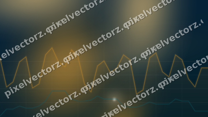 Glowing neon chart background in amber and dark teal
