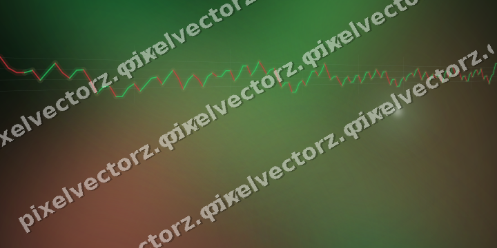 Glowing neon chart background in green and red