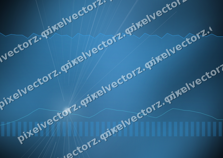 Glowing neon chart background in cyan and blue