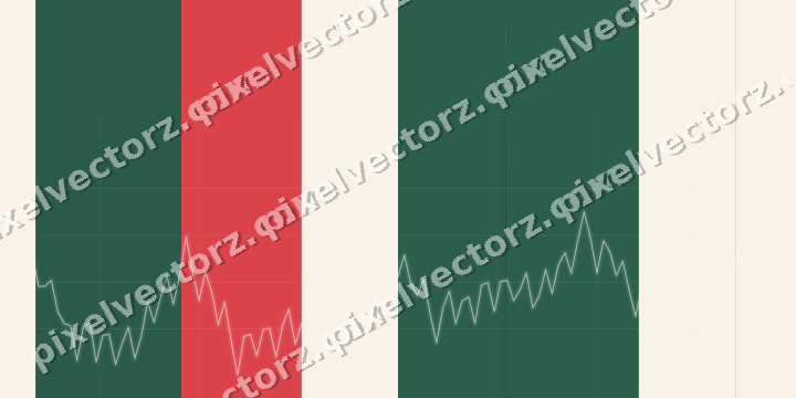Glowing neon chart background in green and red