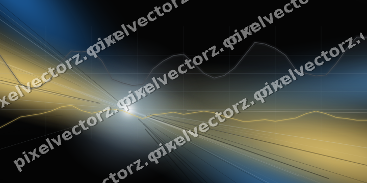 Glowing neon chart background in blue and amber