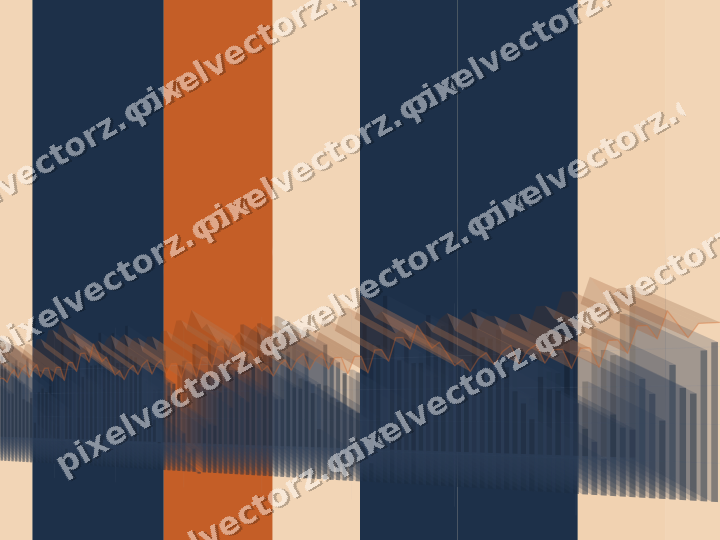 Soft pastel chart background in dark blue and orange