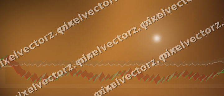 Glowing neon chart background in orange and amber