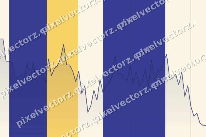 Glowing neon chart background in dark blue and amber