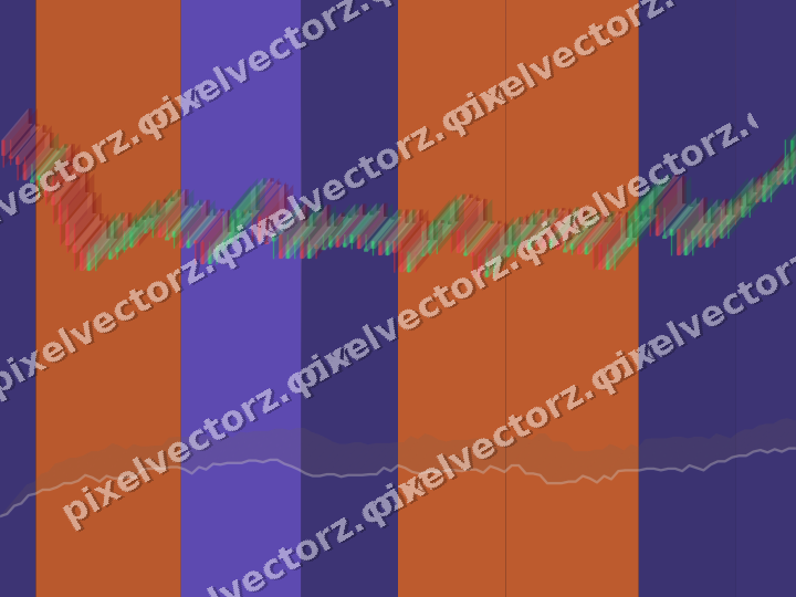 Glowing neon chart background in orange and blue