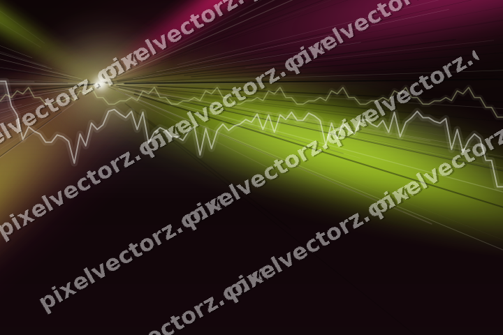 Glowing neon chart background in lime and pink